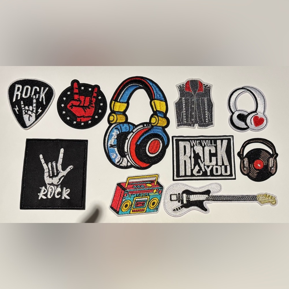 Ultimate Rock & Roll Iron On Embroidered Music Patch Collection 2